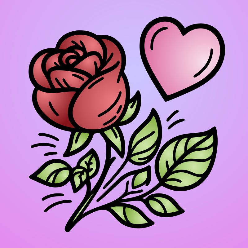 rose and heart