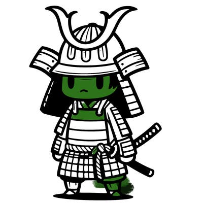 samurai in simple japanese armor