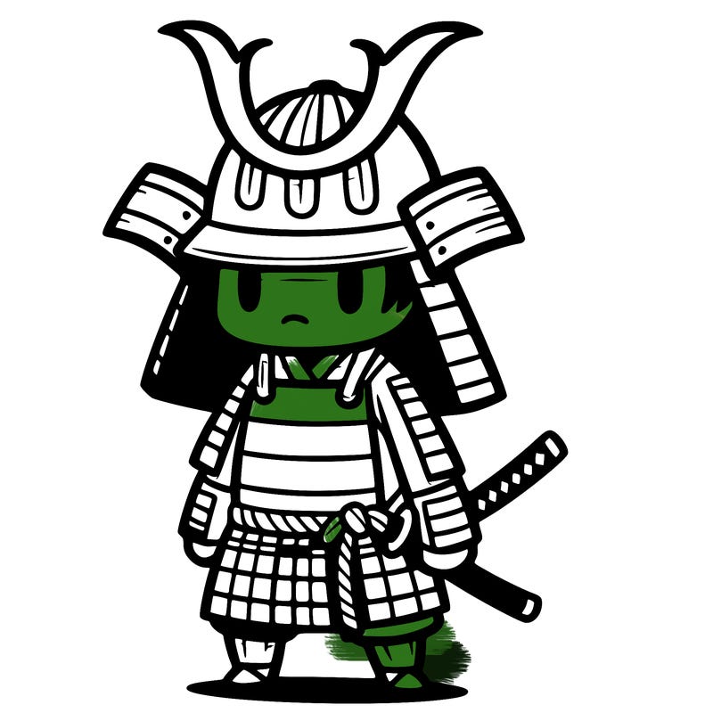 samurai in simple japanese armor