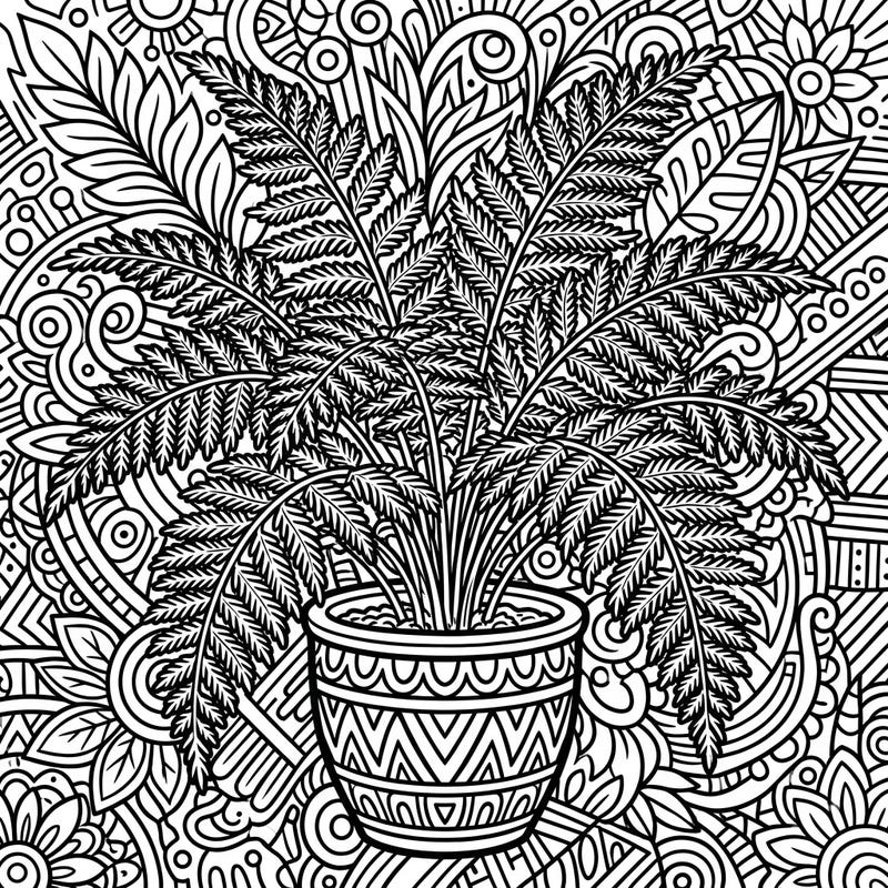 Discover the beauty of nature reimagined with this captivating Asparagus Fern coloring page, brought to life in a dynamic Pop Art style. Its bold outlines and intricate details offer a uniquely modern and engaging coloring experience for all skill levels.