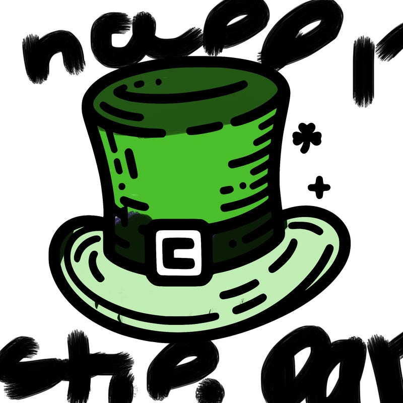 st patrick hat with thin lines