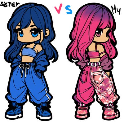 girl in crop top and baggy pants