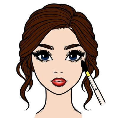 realistic person with makeup