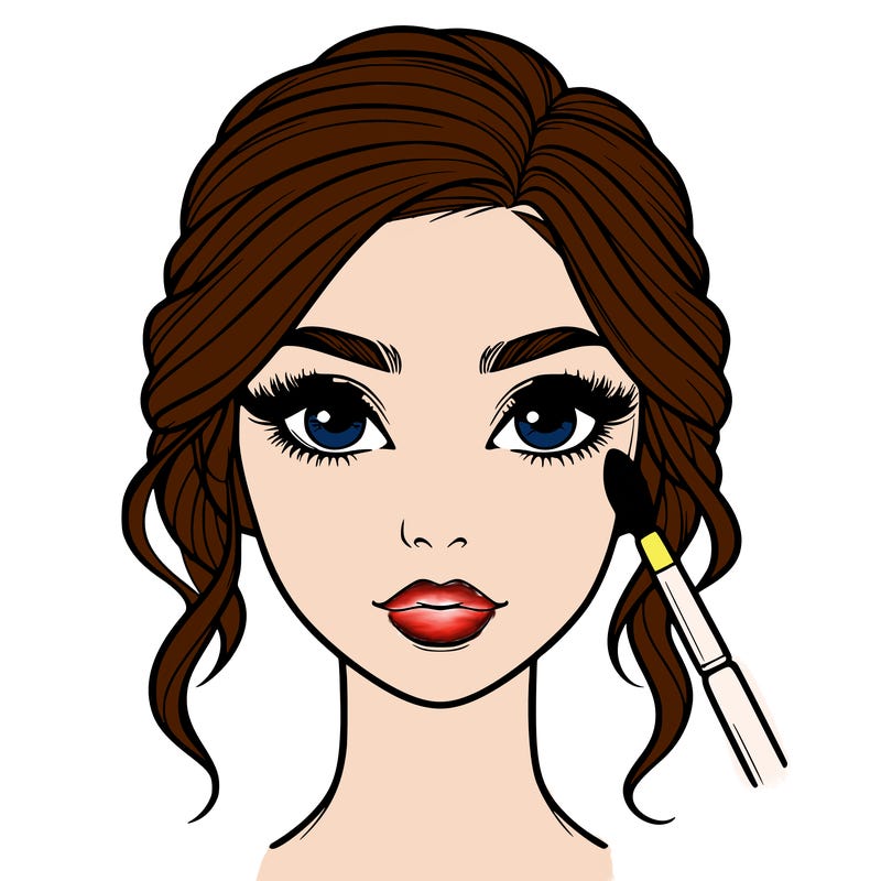 realistic person with makeup