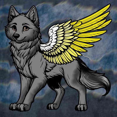 realistic angel wolf