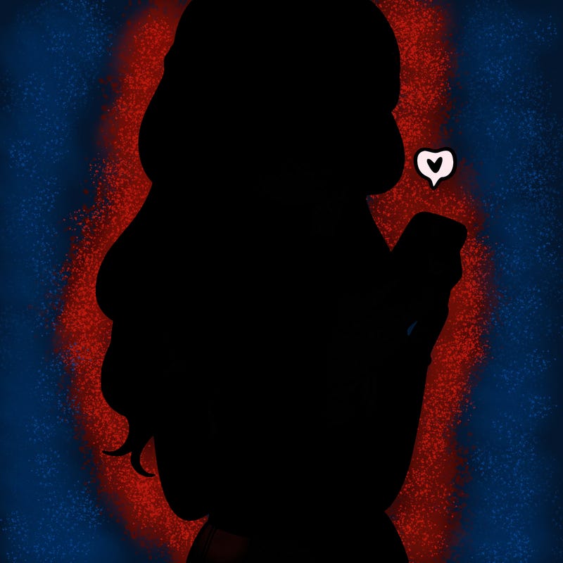 girl with crop top texting on her phone