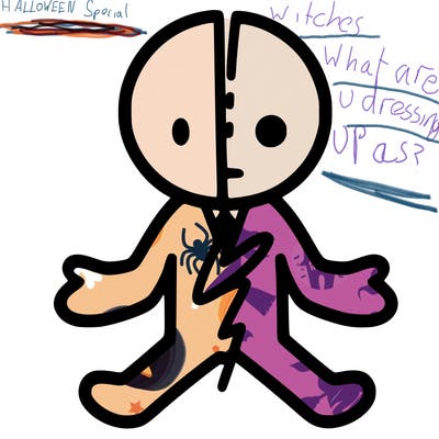 a person with a split