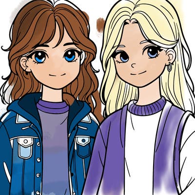 two teenager girls