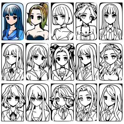 girls that look diffrent anime