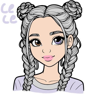 realistic girl with braids