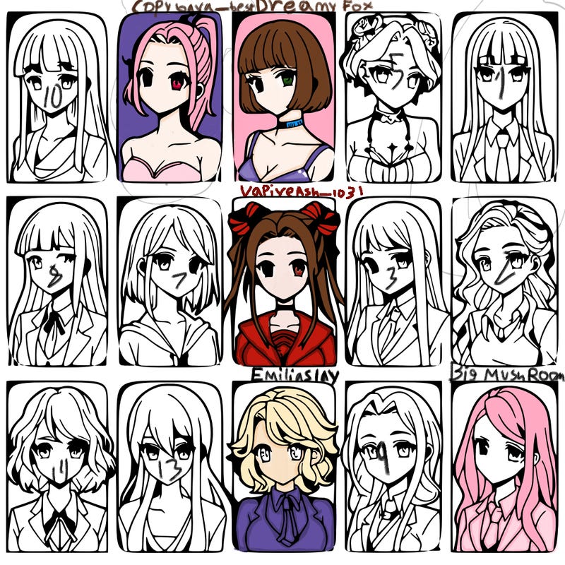 girls that look diffrent anime