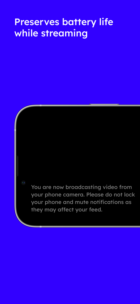 ProctorExam - Pantalla de la aplicación móvil ProctorExam que muestra un mensaje sobre la transmisión de video y la conservación de la batería durante un examen en línea.