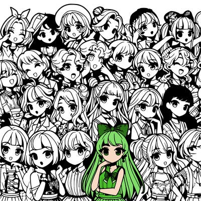 a lot of anime girls deferent