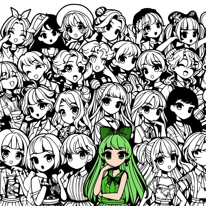 a lot of anime girls deferent