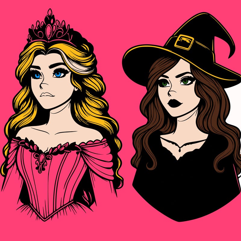 princess and witch realistic