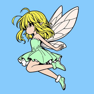 manga fairy flying