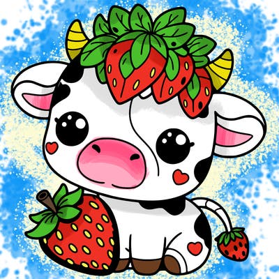 cute strawberry cow