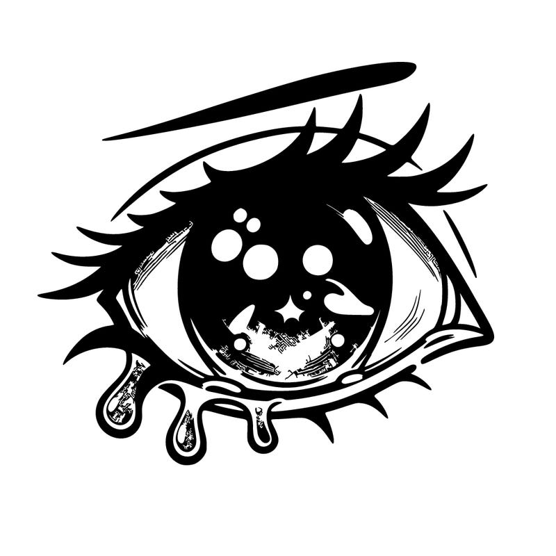 a realistic crying eye