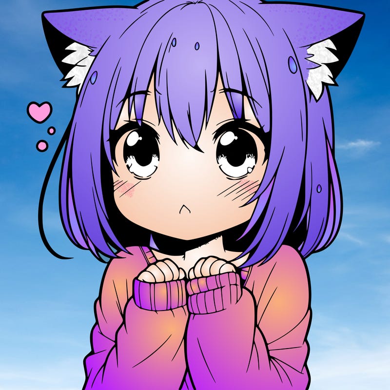 shy anime catgirl