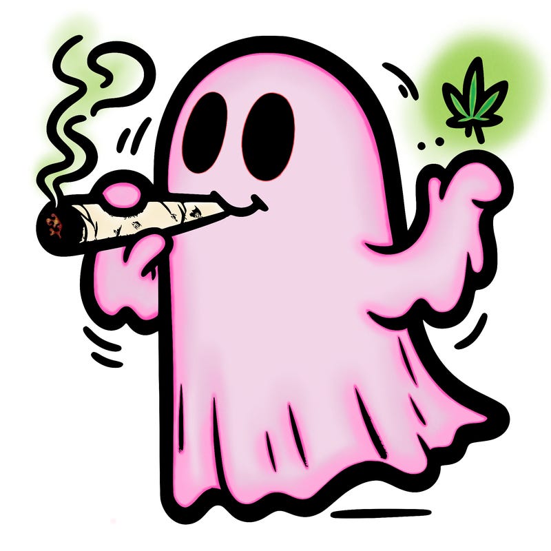ghost smoking a joint