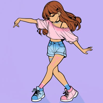 realistic girl danceing