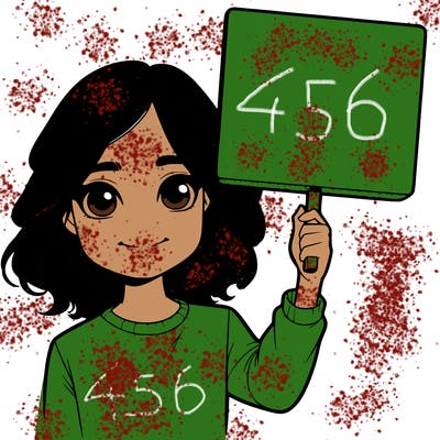 realistic girl holding up a sign