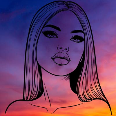 realistic woman with full lips