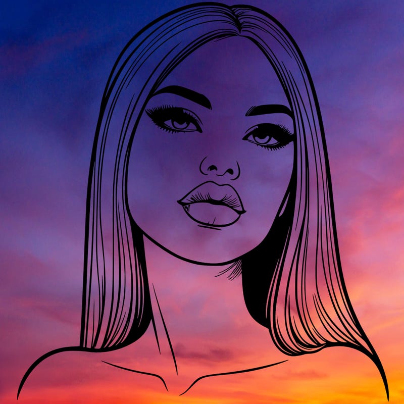 realistic woman with full lips