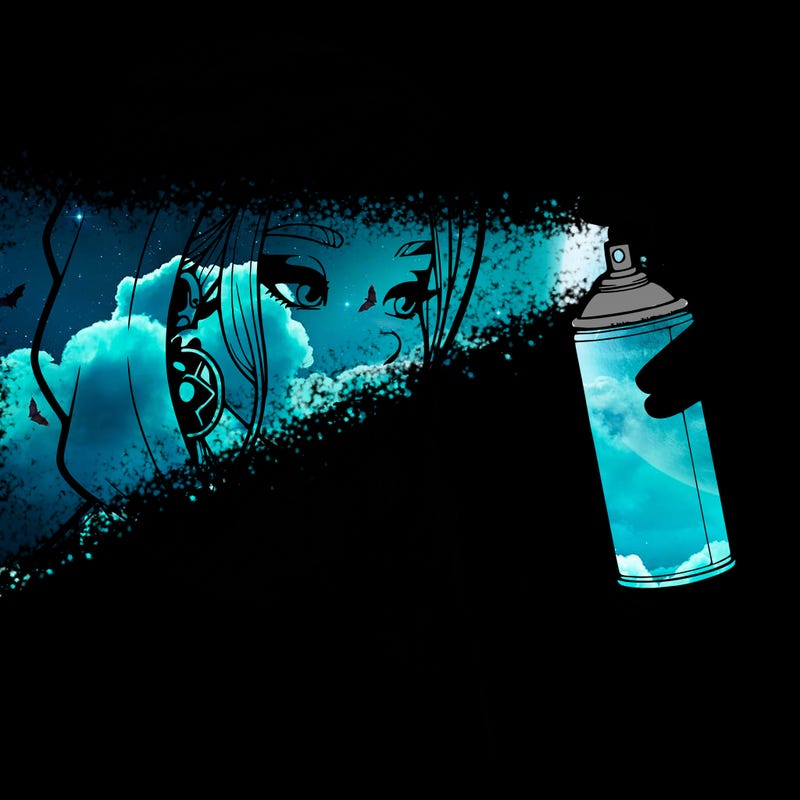 a realistic girl, spray painting