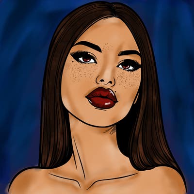 realistic woman with full lips