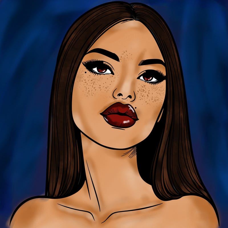 realistic woman with full lips