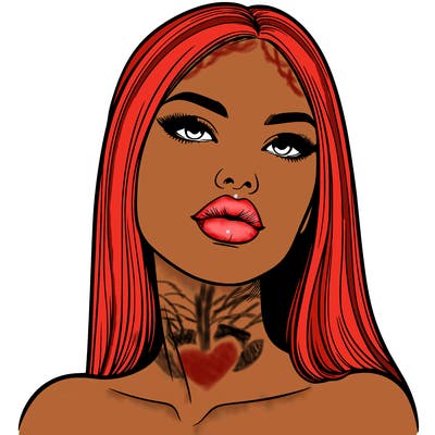 realistic woman with full lips