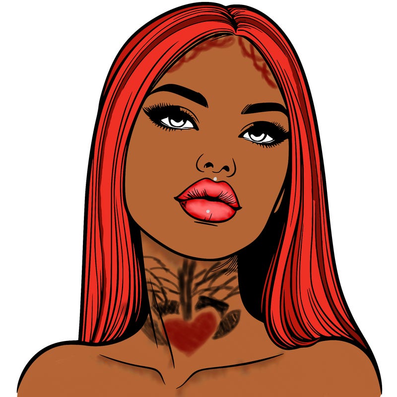 realistic woman with full lips