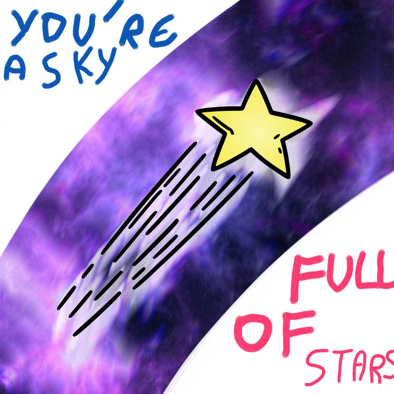 a shooting star in the sky
