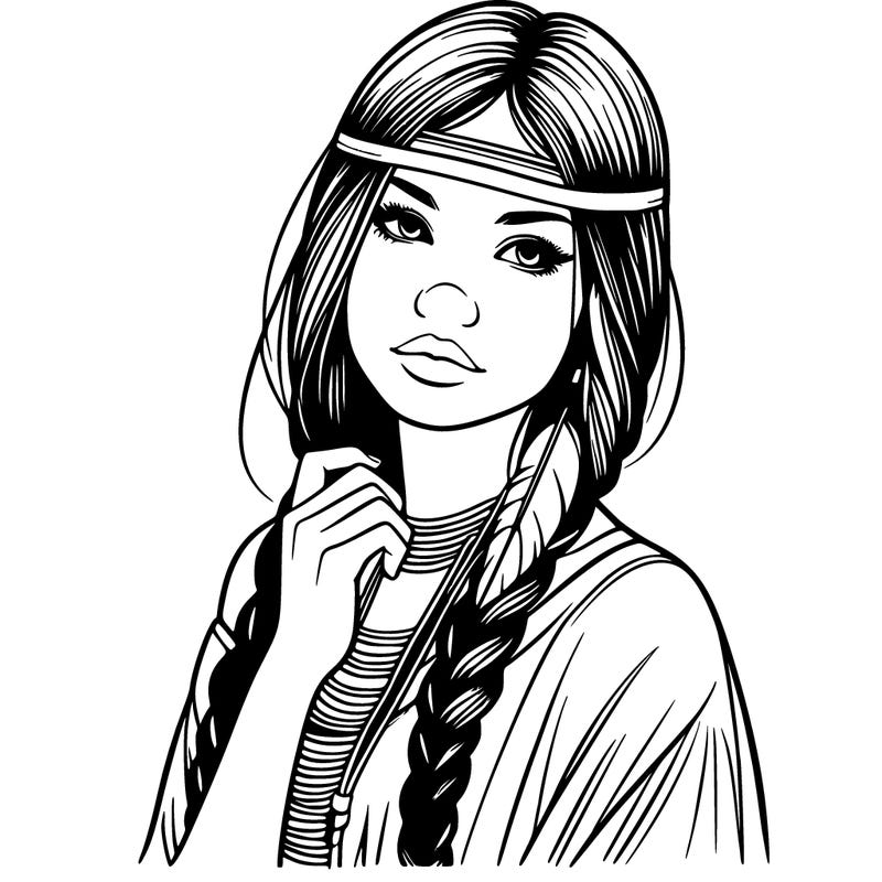 realistic native american woman