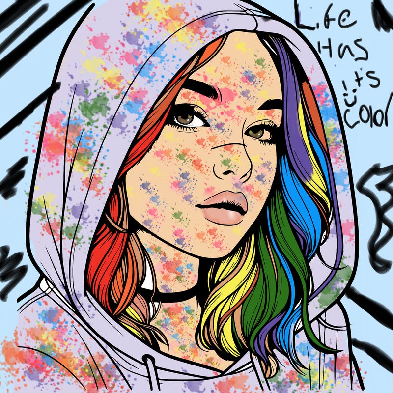 realistic girl with hood on