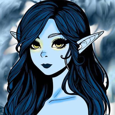 elf girl realistic dark fantasy