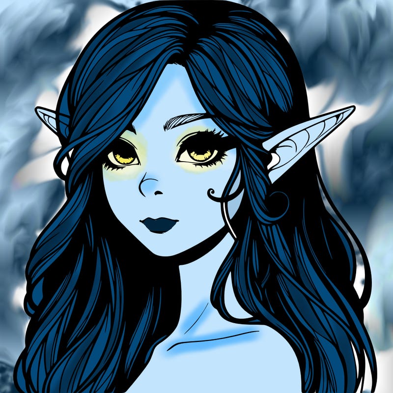 elf girl realistic dark fantasy