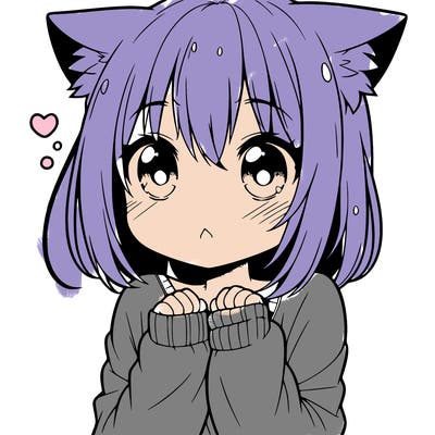 shy anime catgirl