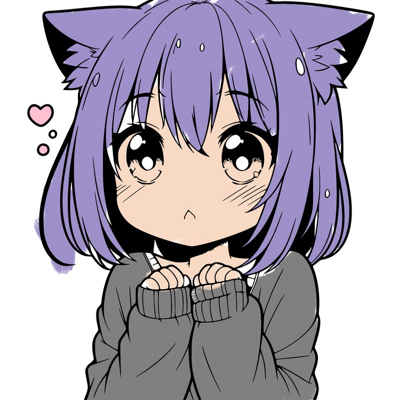shy anime catgirl