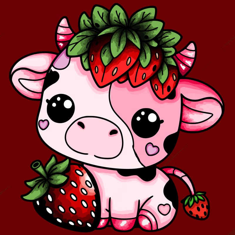 cute strawberry cow