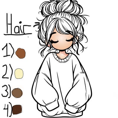 girl with baggy sweatshirt and messy bun