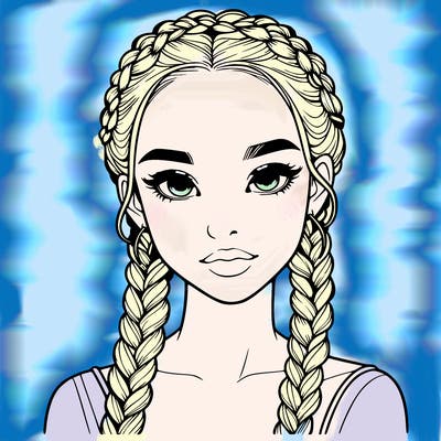 realistic girl with braids