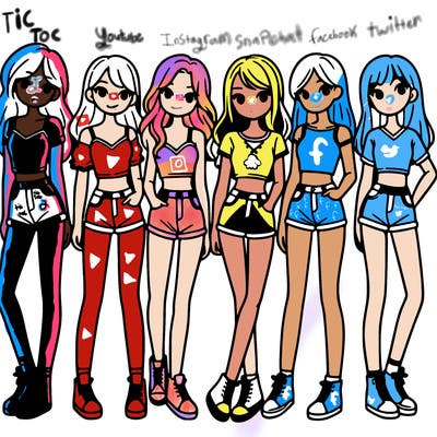 a group of girls wearing crop tops and shorts