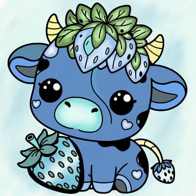 cute strawberry cow