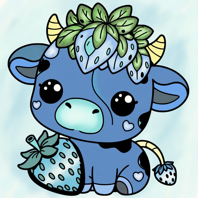 cute strawberry cow