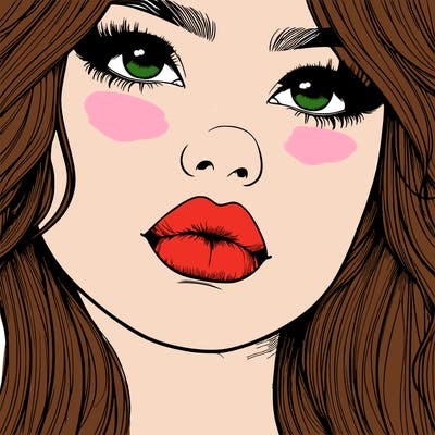 really realistic girl with lips