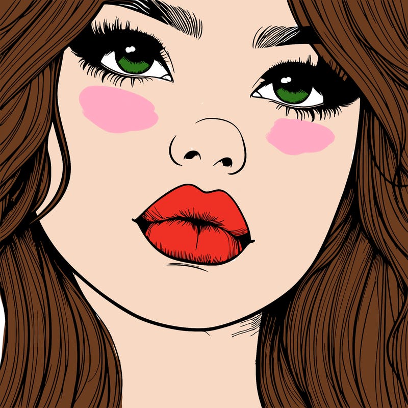 really realistic girl with lips
