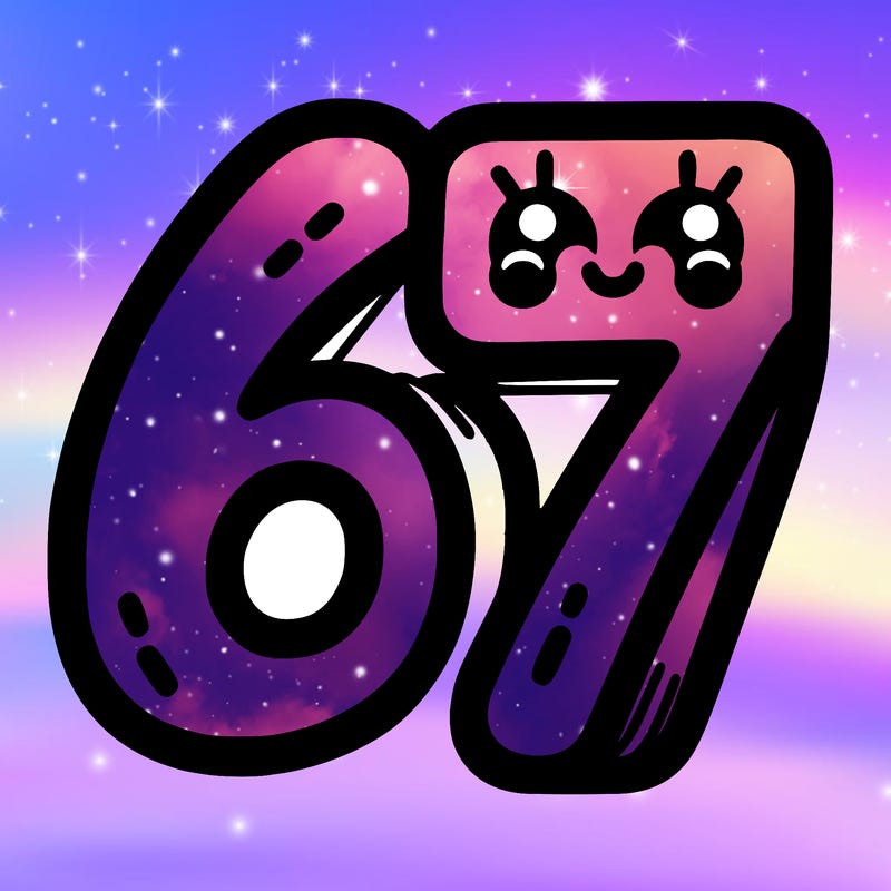 the numbers 67