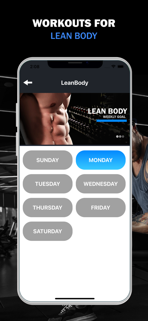Gym Workout Daily Exercises - Weekly workout schedule for lean body in the Gym Workout Daily Exercises app